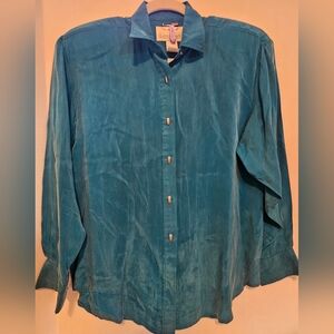 Vintage 90's Longhorn Western Turquoise Blouse